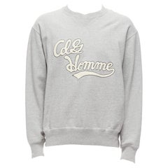 COMME DES GARCONS 2021 grey cotton white logo varsity sweatshirt M