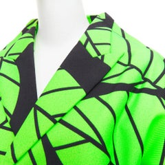 COMME DES GARCONS 2022 – schwarzer, grüner, 2D-Muster-Mantel aus strukturiertem Canvas in Übergröße, Größe S