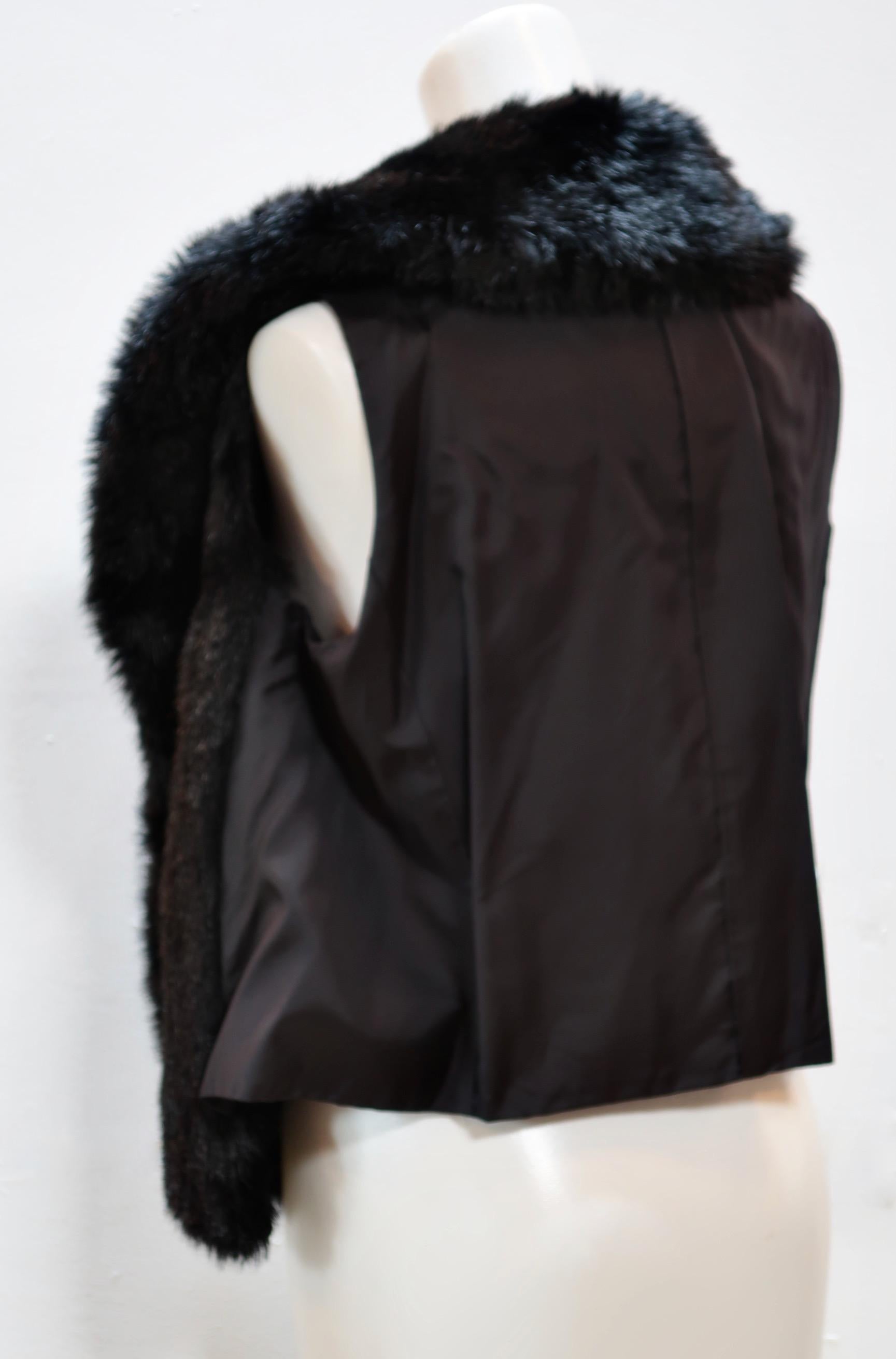 dark brown faux fur vest