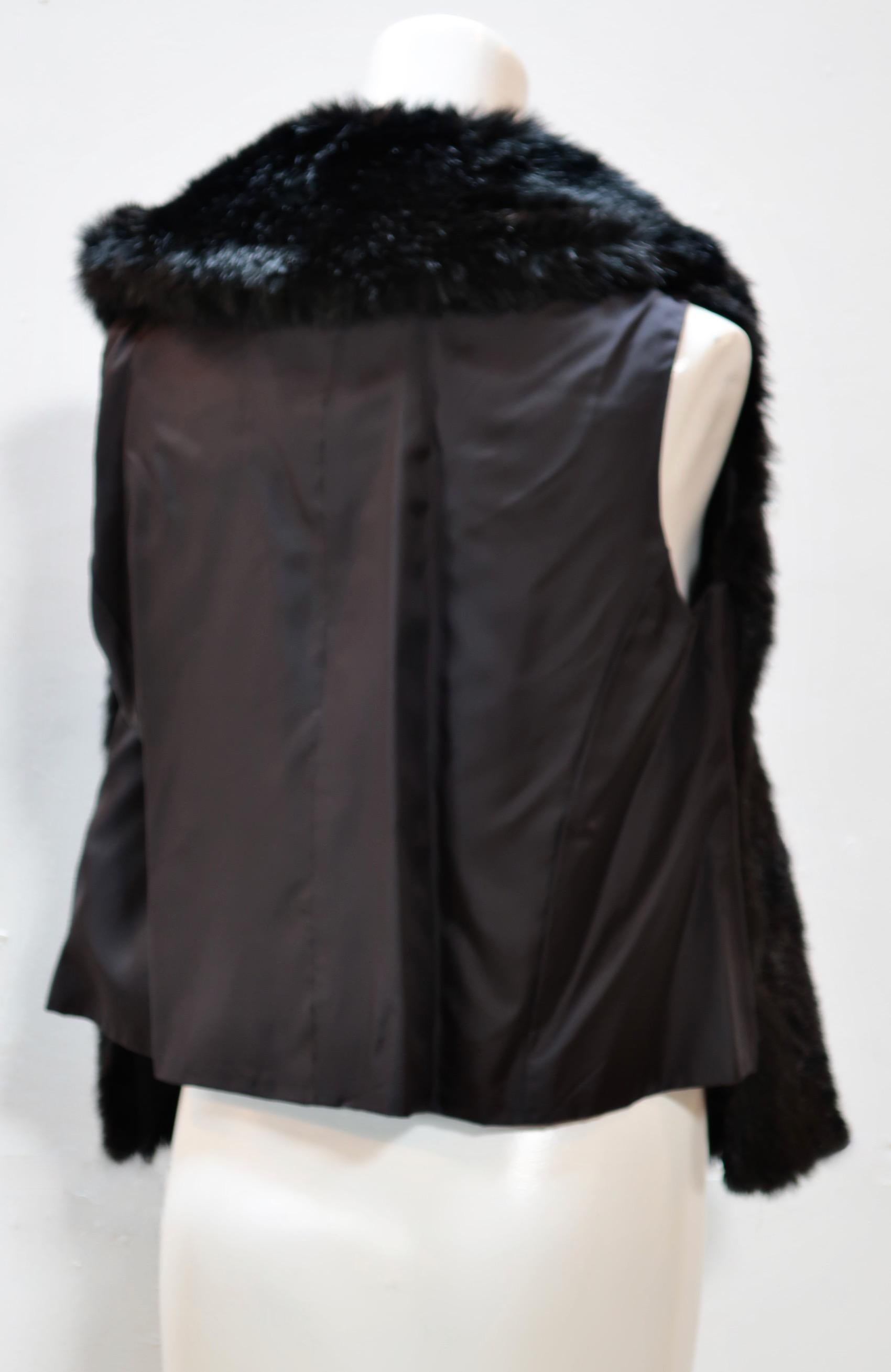 Black Comme des Garçons 20th Century Faux Fur Vest For Sale