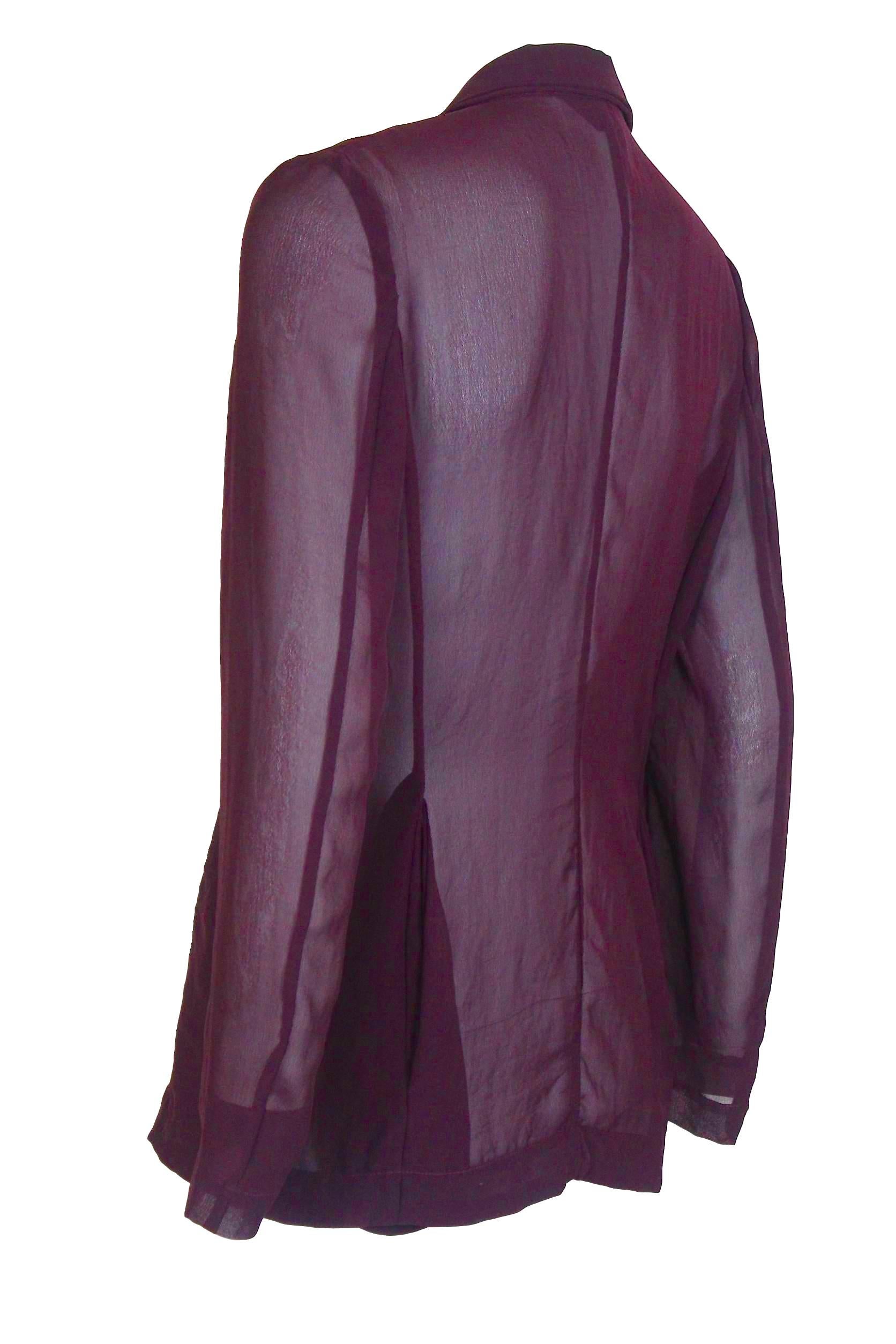 Women's Comme des Garcons AD 1992 Semi Transparent Voile Jacket For Sale