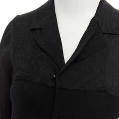 COMME DES GARCONS AD1993 black silk floral reconstructed knitted cardigan S US4