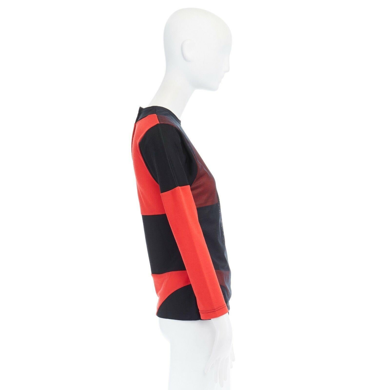 COMME DES GARCONS AD2004 Peggy Moffitt black red bikini colorblock mesh top M In Excellent Condition For Sale In Hong Kong, NT