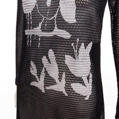 COMME DES GARCONS Alisa Yoffe¬†2019 white black abstract face net mesh dress XS
