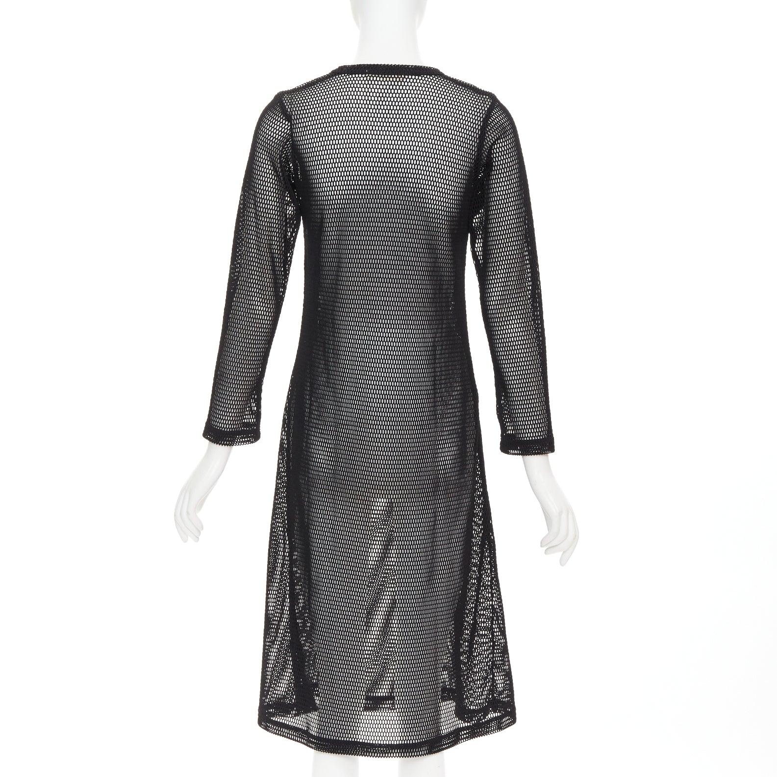 Donna COMME DES GARCONS Alisa Yoffe¬†2019 abito in rete bianco nero con volto astratto XS in vendita