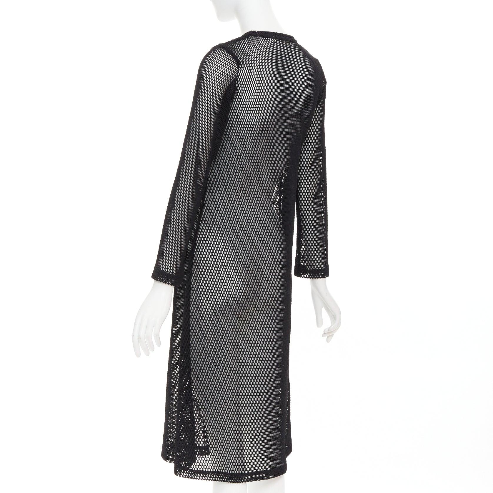 COMME DES GARCONS Alisa Yoffe¬†2019 abito in rete bianco nero con volto astratto XS in vendita 1
