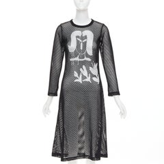 COMME DES GARCONS Alisa Yoffe¬†2019 blanco negro cara abstracta vestido de red XS