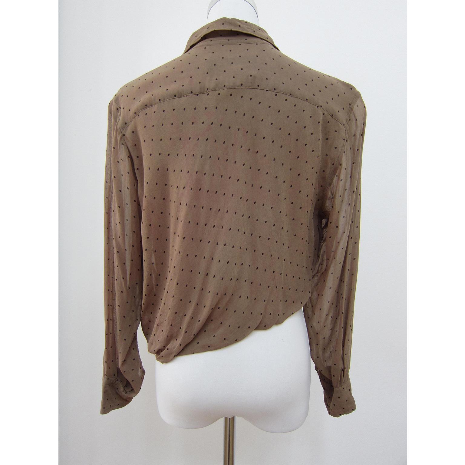 Women's Comme des Garcons Asymmetric Beige Blouse Top AD 1989