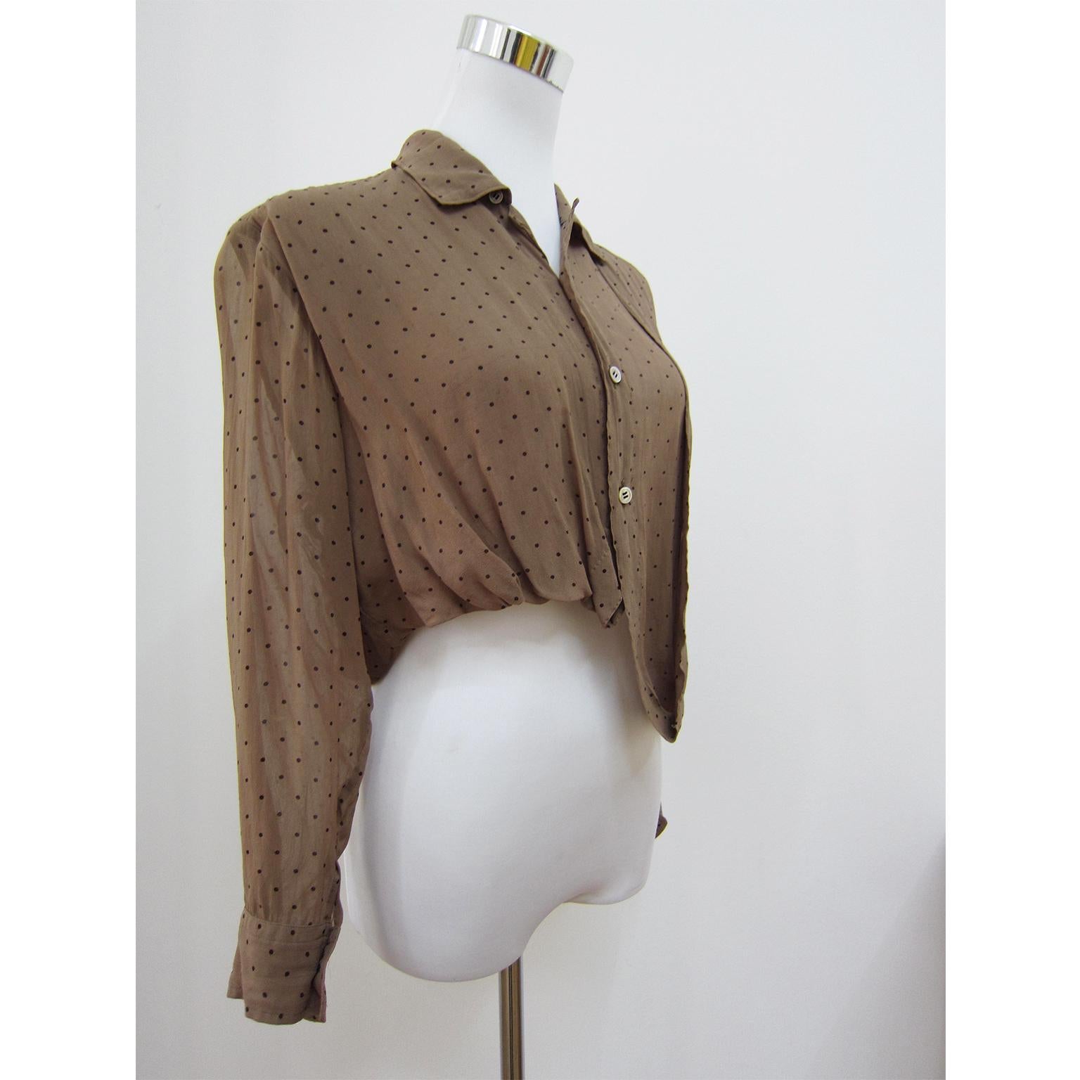 Comme des Garcons Asymmetric Beige Blouse Top AD 1989 2