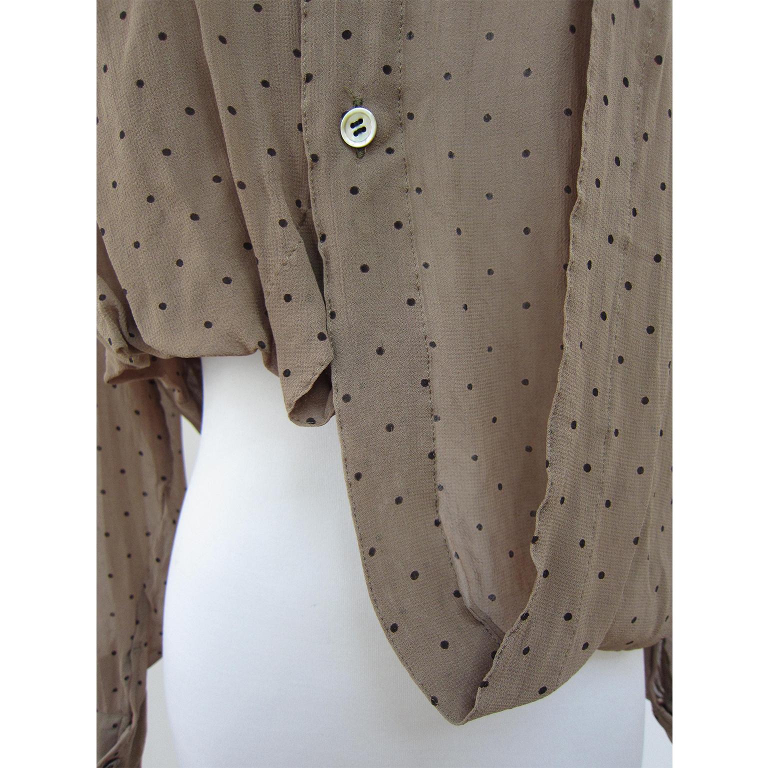 Comme des Garcons Asymmetric Beige Blouse Top AD 1989 3