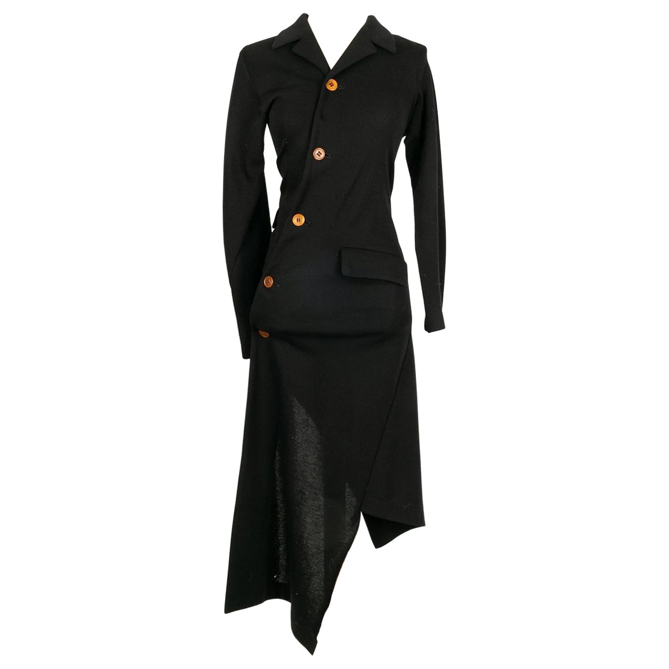 Comme Des Garçons - Robe asymétrique en laine non doublée