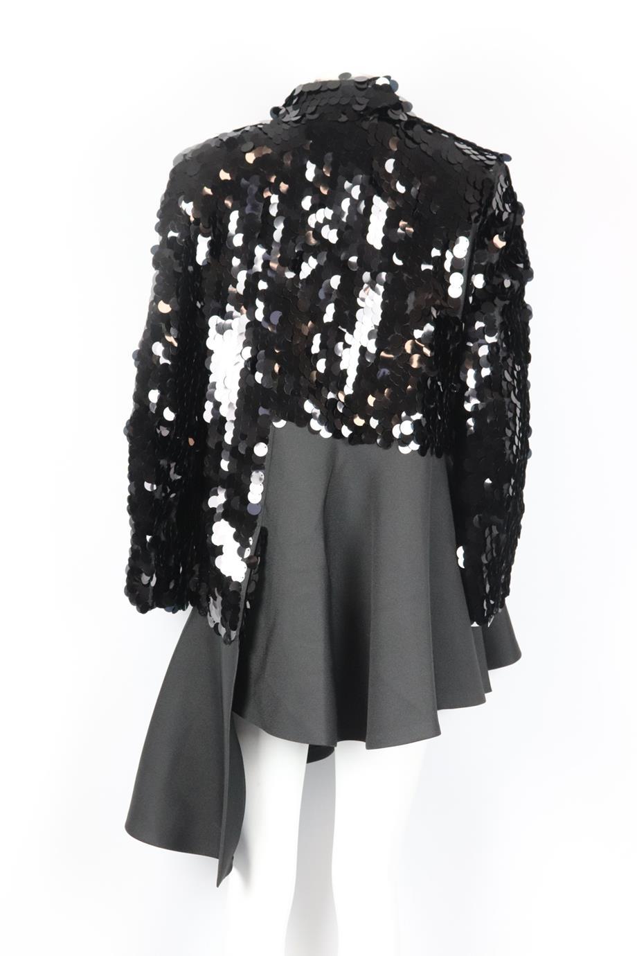 Comme Des Garçons Asymmetric Sequined Chiffon Coat Medium In Excellent Condition In London, GB