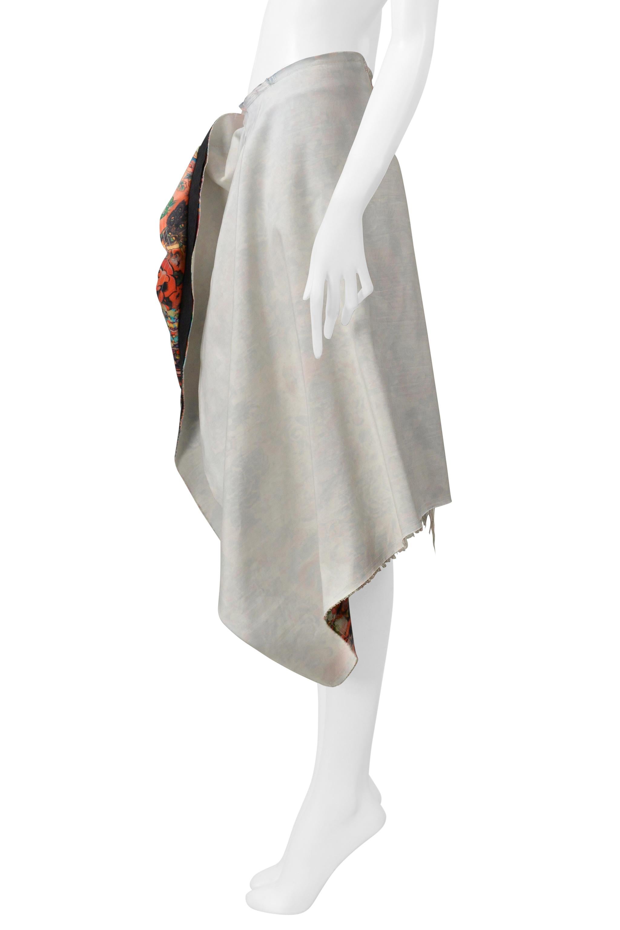Comme Des Garcons Jupe asymétrique en toile avec intérieur floral Ss 2004 en vente 2
