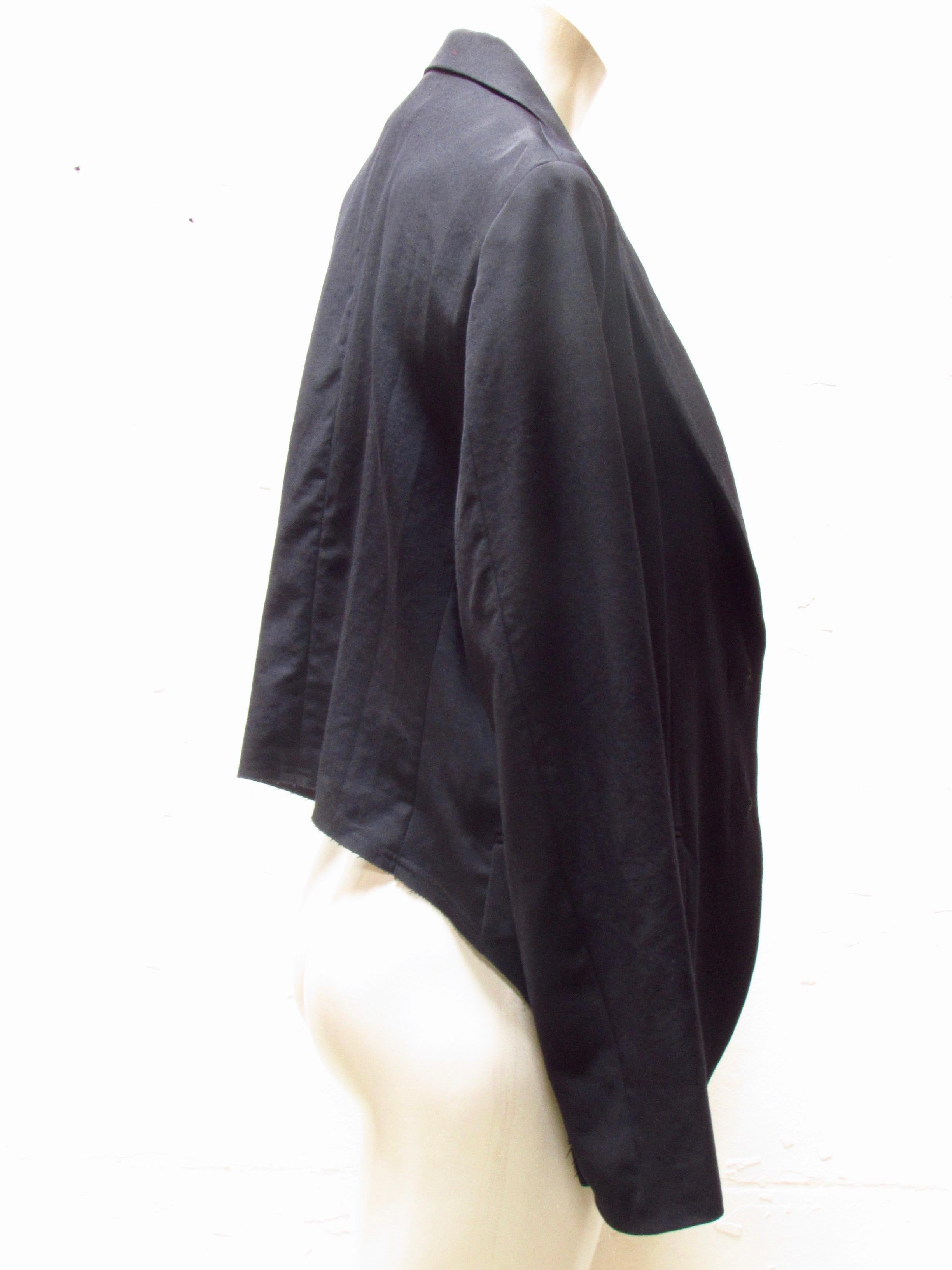 Black Comme Des Garçons Asymmetrical Jacket For Sale