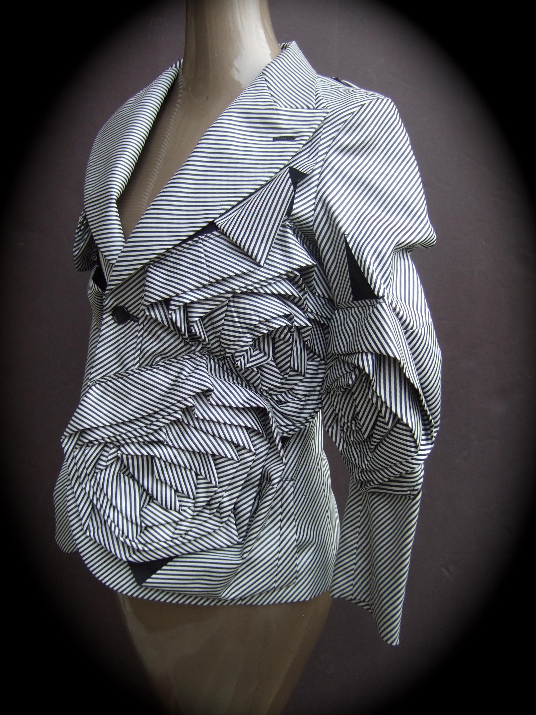 Comme des Garcons avant-gardiste rayée  Veste à appliques automne 2013 Bon état - En vente à University City, MO