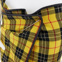 COMME DES GARCONS AW1999 yellow punk plaid tartan wrap front crop pants M 30"