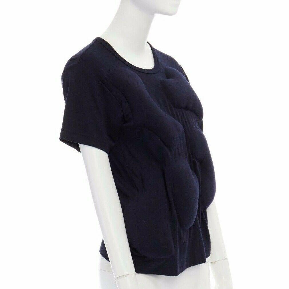 COMME DES GARCONS AW2010 blue Lumps & Bumps cushion padded tshirt top S In Excellent Condition In Hong Kong, NT
