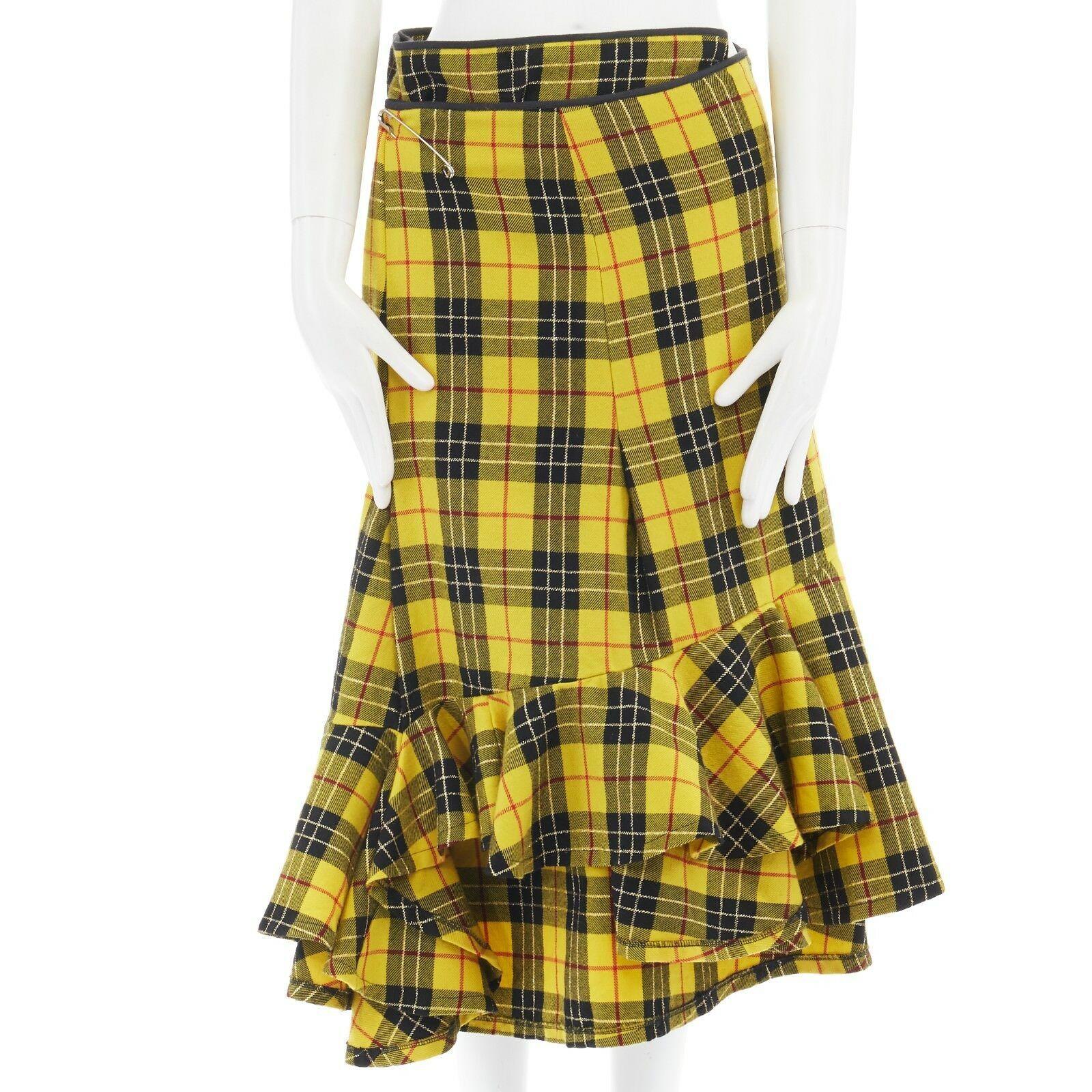 yellow tartan skirt