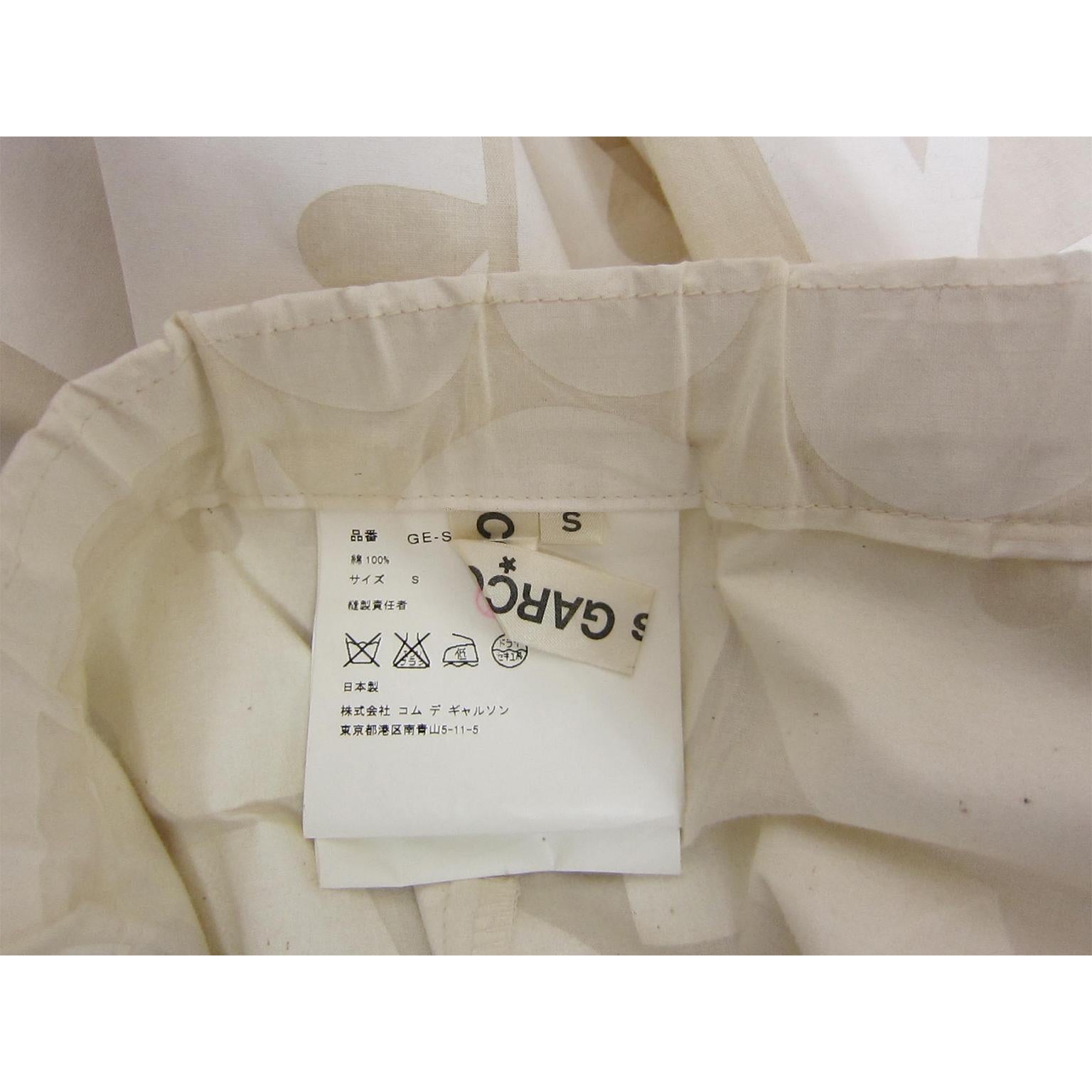 Gray Comme des Garcons Beige White Number Printed Skirt AD 2001 For Sale
