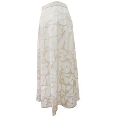 Comme des Garcons Beige White Number Printed Skirt AD 2001 