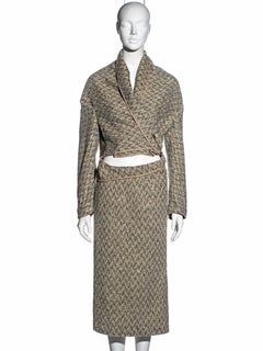 Comme des Garçons bias-cut herringbone tweed skirt suit, fw 1999