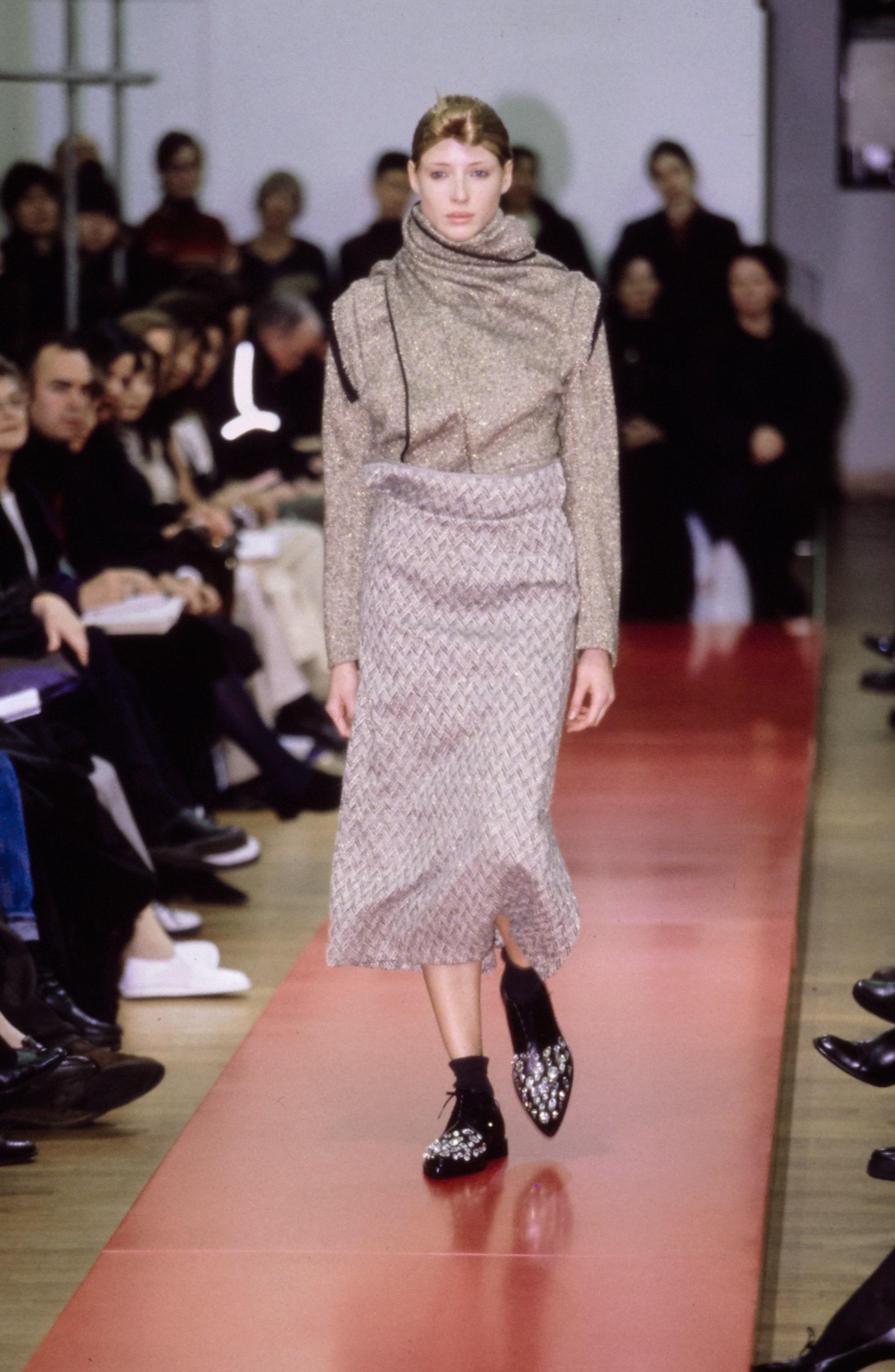 Comme des Garçons bias-cut herringbone tweed skirt suit, fw 1999 For Sale 1