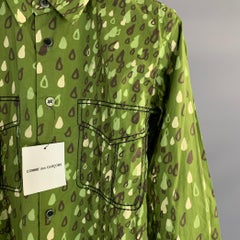COMME des GARCONS BLACK 2014 Size XS Green Brown Cotton Long Sleeve Shirt