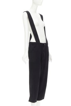 COMME DES GARCONS BLACK 2017 boiled wool dungaree pants M