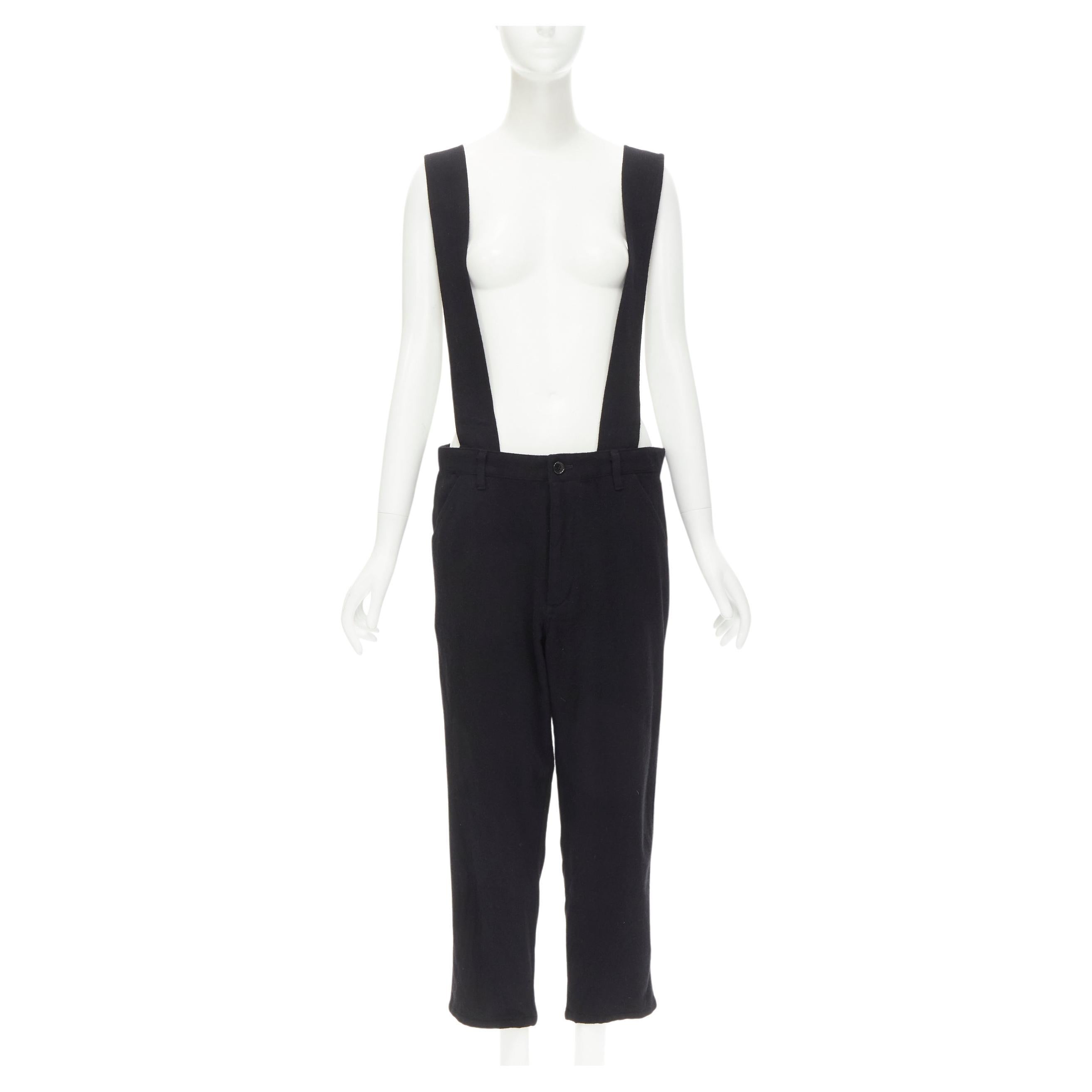 COMME DES GARCONS BLACK 2017 boiled wool dungaree pants M at 1stDibs