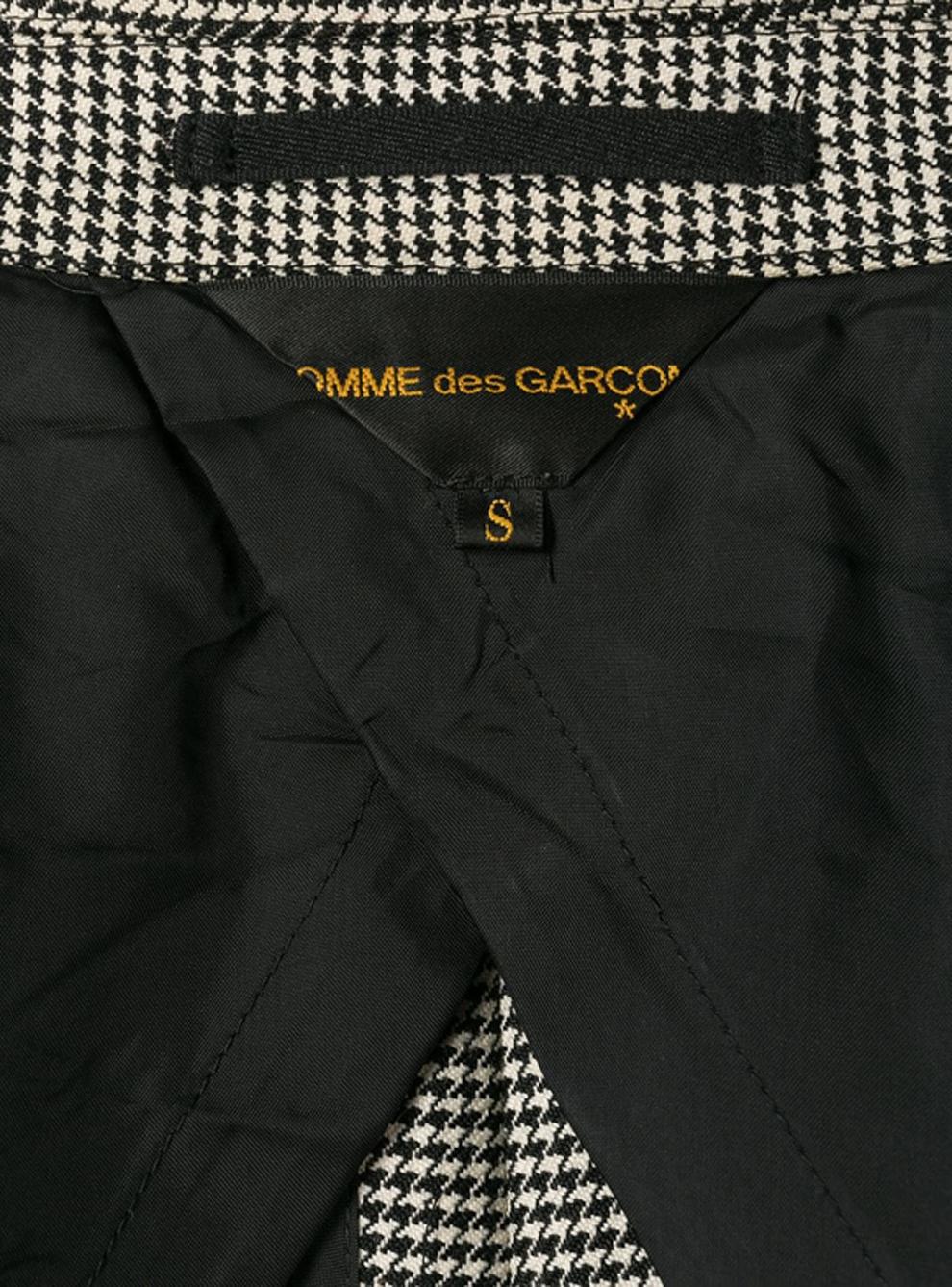 Gray Comme des Garcons Black and White Wool Check Coat