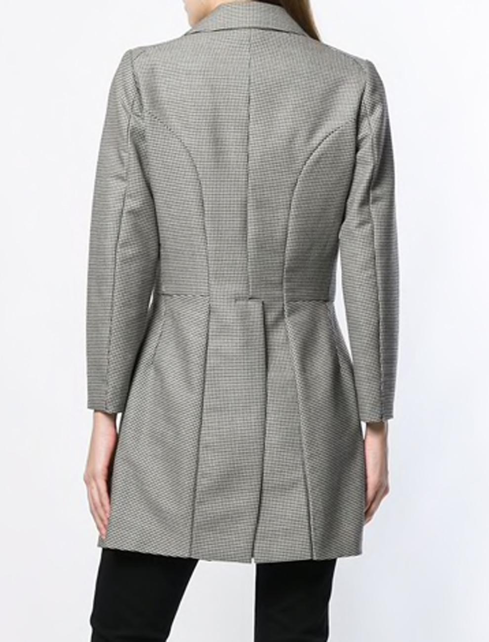 Women's Comme des Garcons Black and White Wool Check Coat