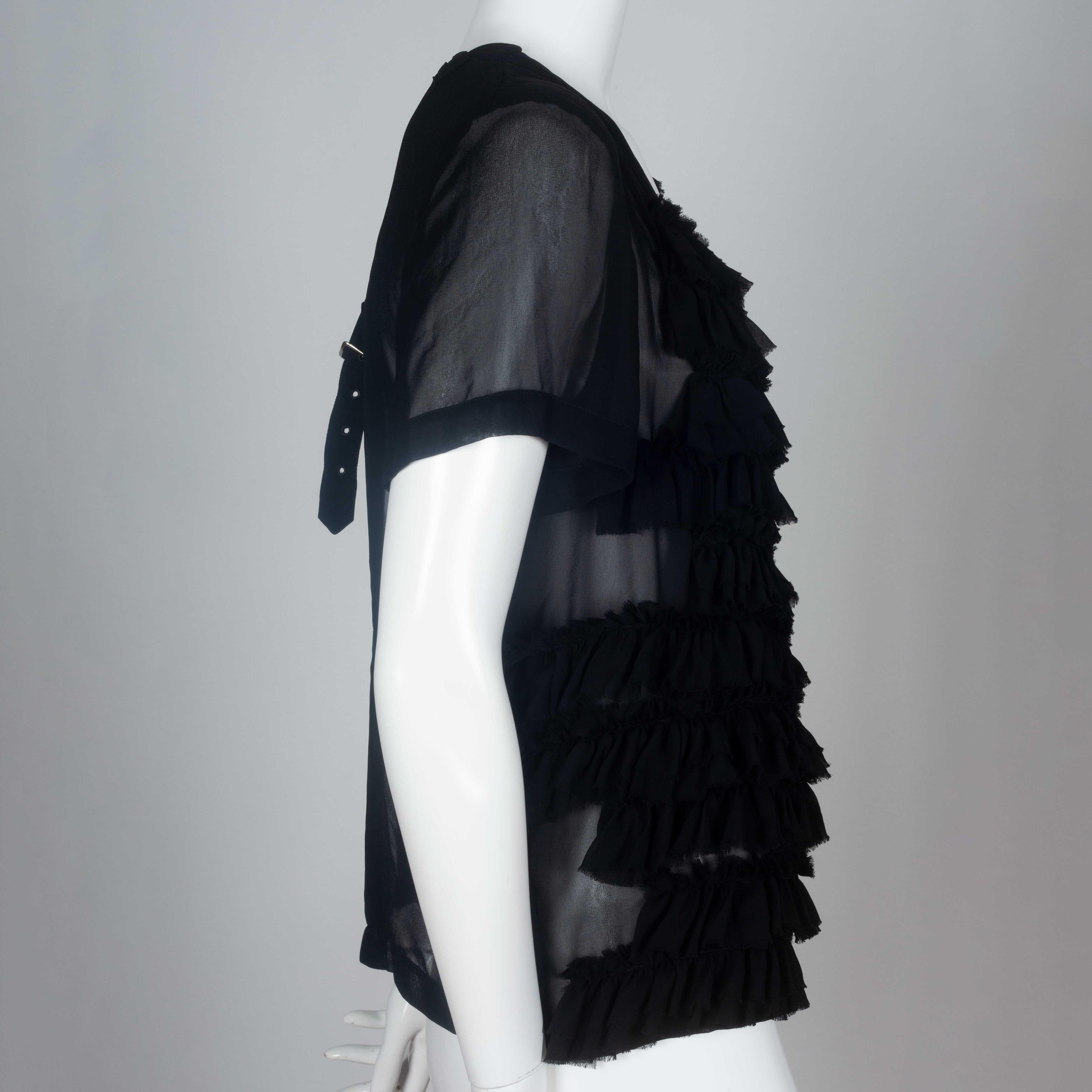 Comme des Garçons Black Chiffon Blouse, 2014 In Good Condition In Chicago, IL