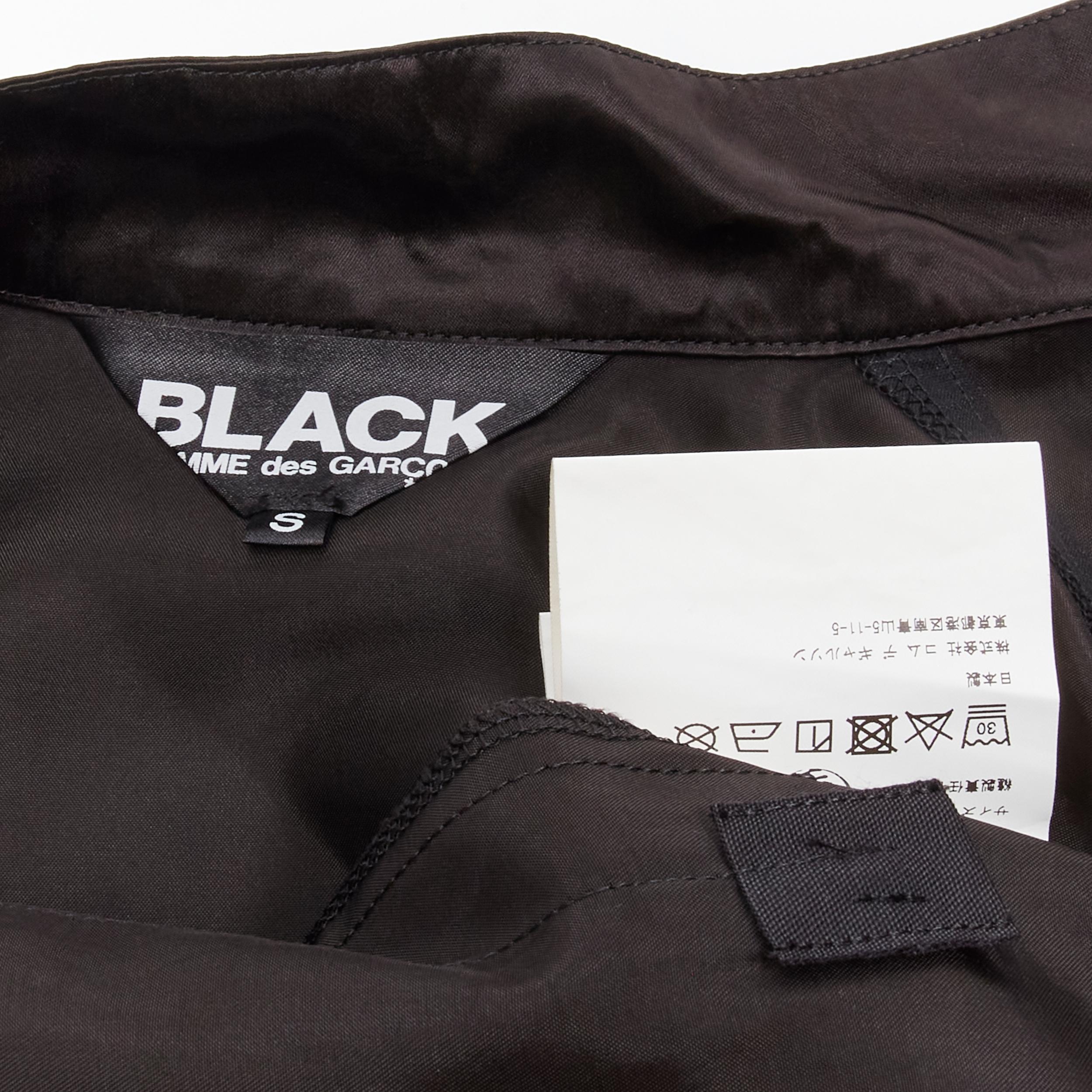 COMME DES GARCONS BLACK Chinese butterfly knot buttons satin boxy qipao shirt S 5