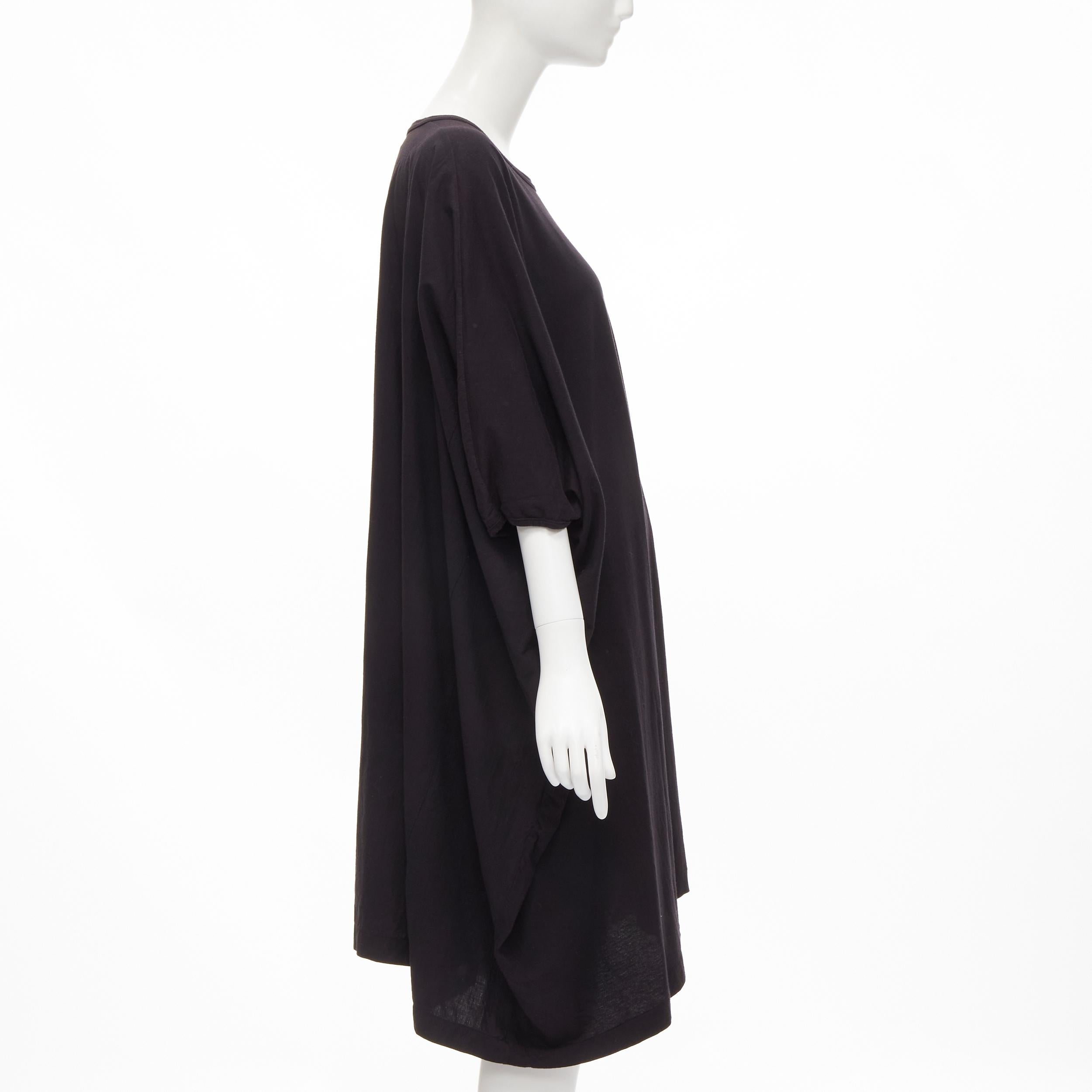 COMME DES GARCONS black cotton kimono sleeve tent dress S In Good Condition In Hong Kong, NT