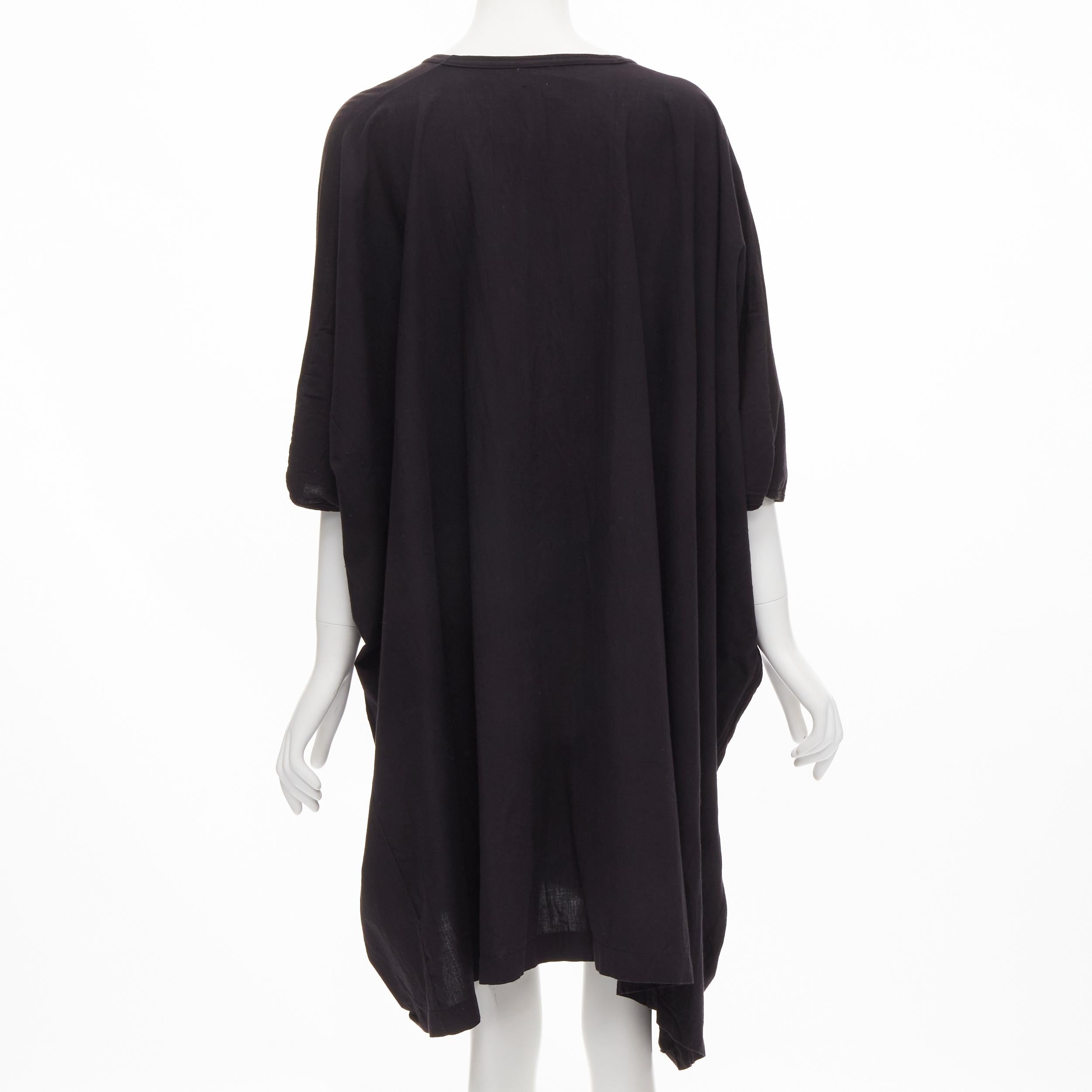 Women's COMME DES GARCONS black cotton kimono sleeve tent dress S