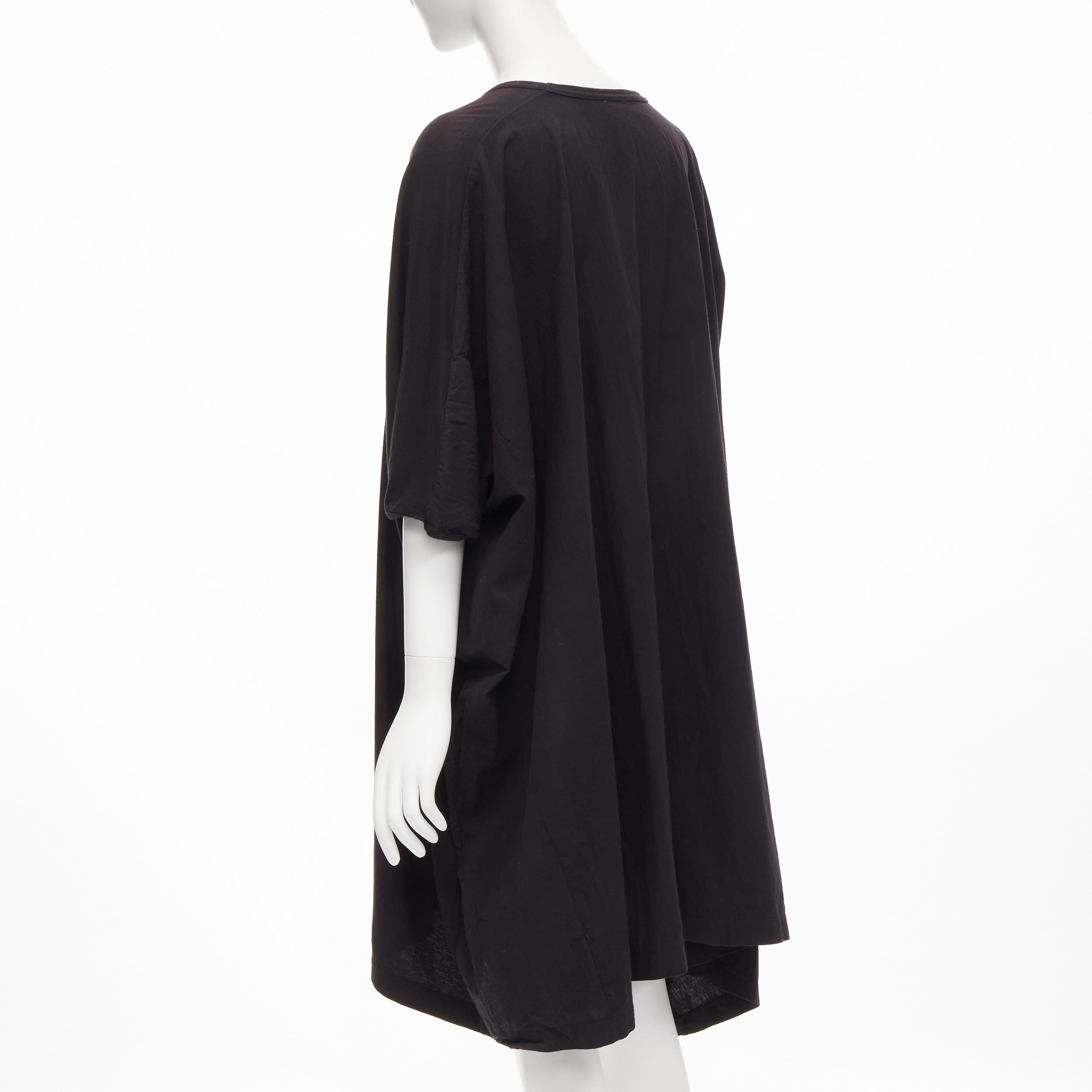 COMME DES GARCONS black cotton kimono sleeve tent dress S 1