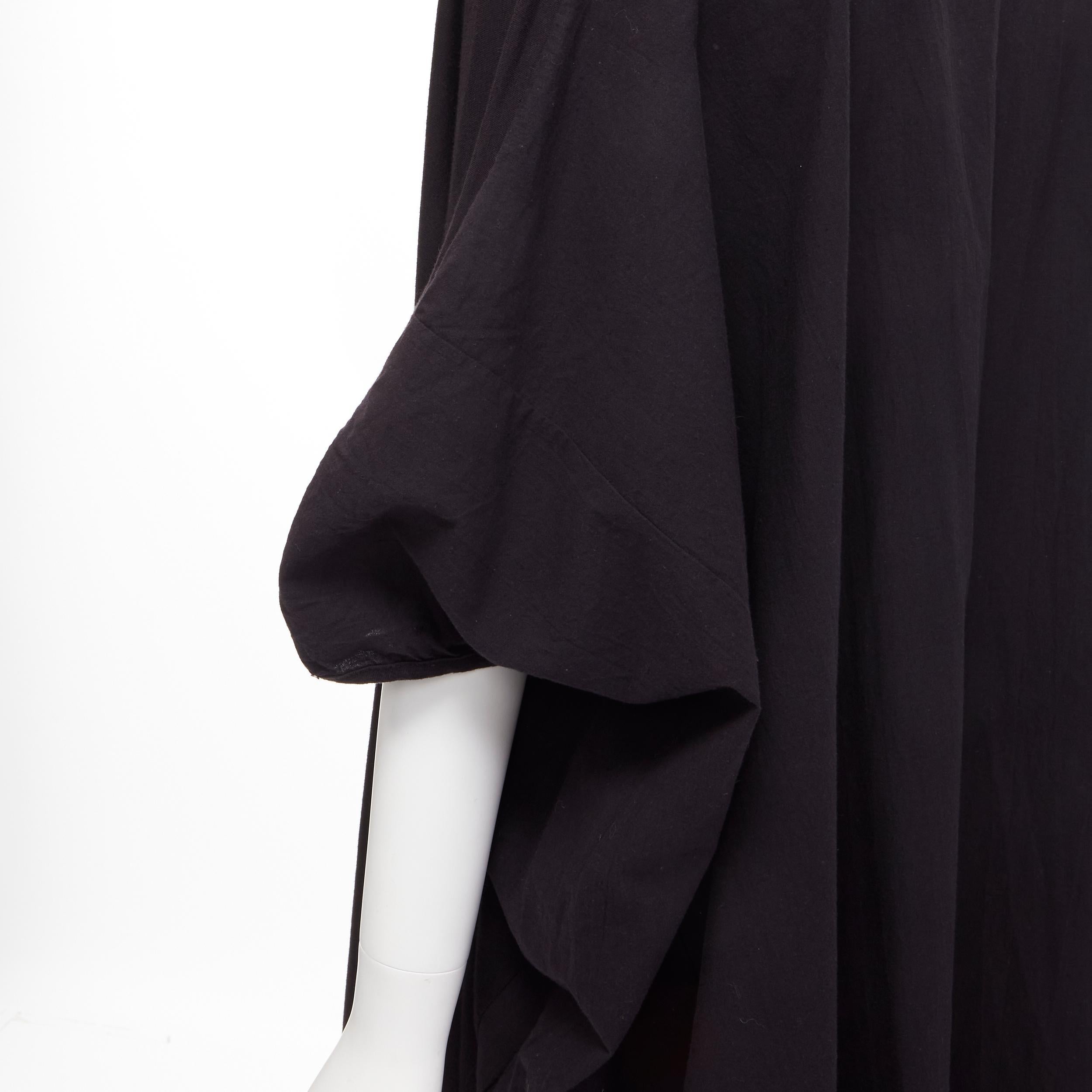 COMME DES GARCONS black cotton kimono sleeve tent dress S 2