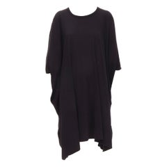COMME DES GARCONS black cotton kimono sleeve tent dress S