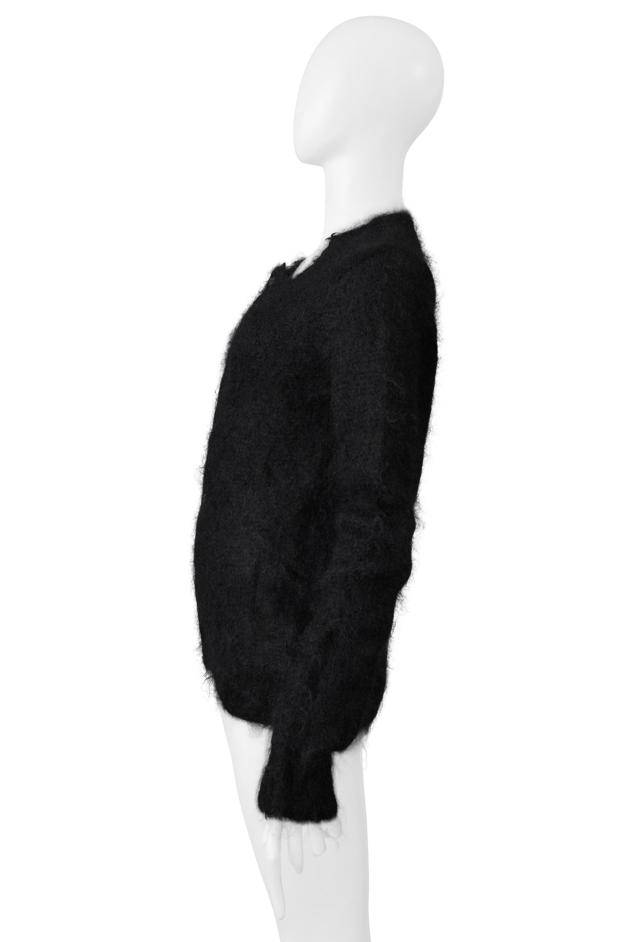 Noir Comme Des Garcons Cardigan en mohair noir dégradé Sweater 2001-02 en vente