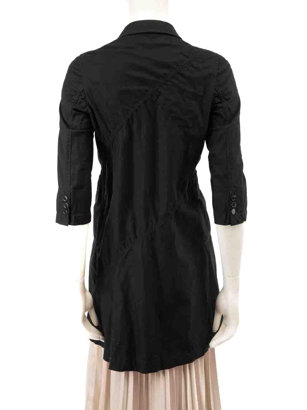 Comme Des Garcons Black Double Breasted Coat Size S In Excellent Condition For Sale In London, GB