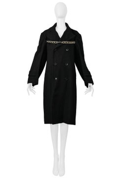 Comme Des Garcons Black Double-Breasted Double Coat With Chain Detail 2000-2001