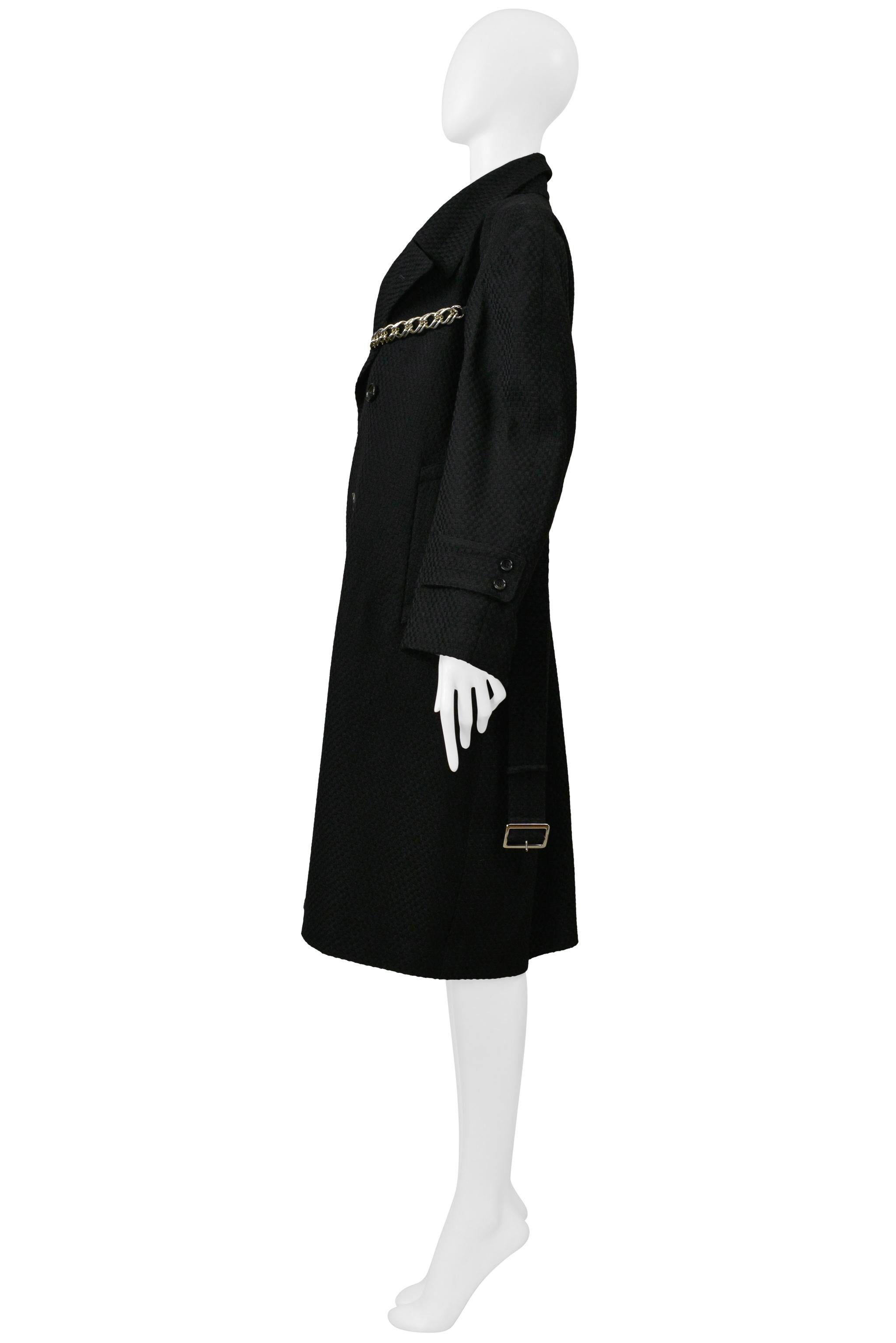 Donna Comme Des Garcons Cappotto doppio petto nero con dettaglio a catena 2000-2001 in vendita