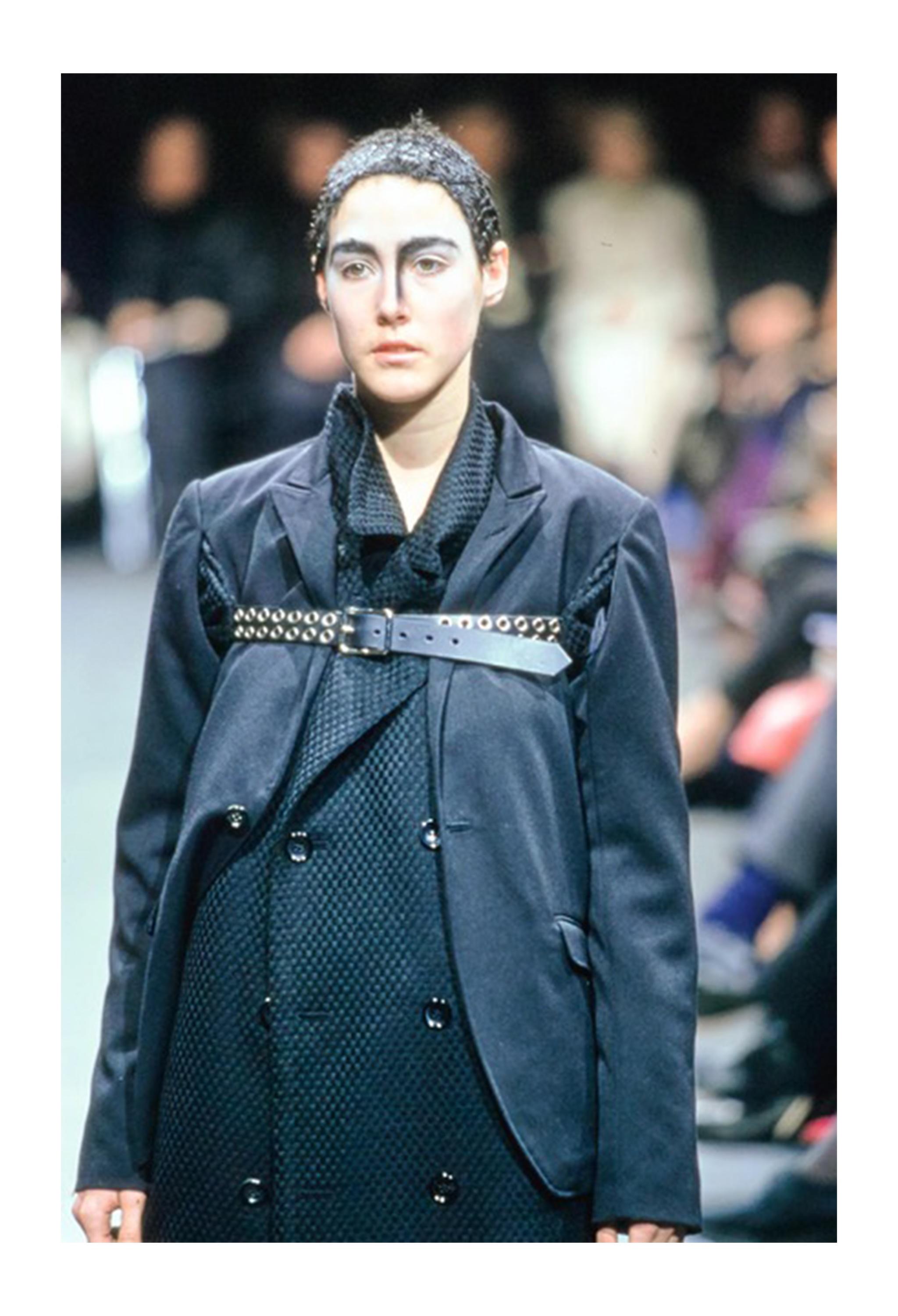 Comme Des Garcons Cappotto doppio petto nero con dettaglio a catena 2000-2001 in vendita 2
