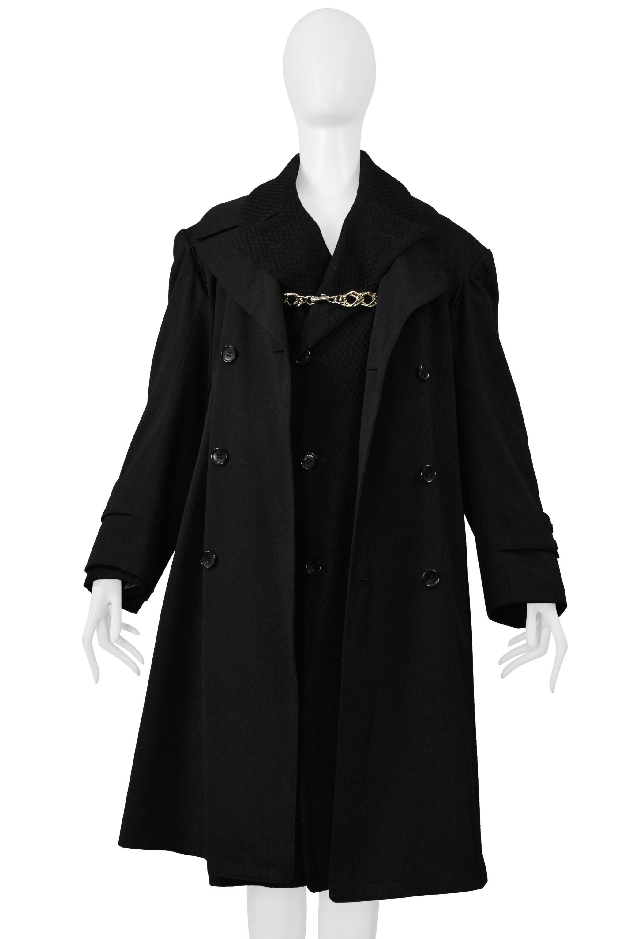 Comme Des Garcons Cappotto doppio petto nero con dettaglio a catena 2000-2001 in vendita 3