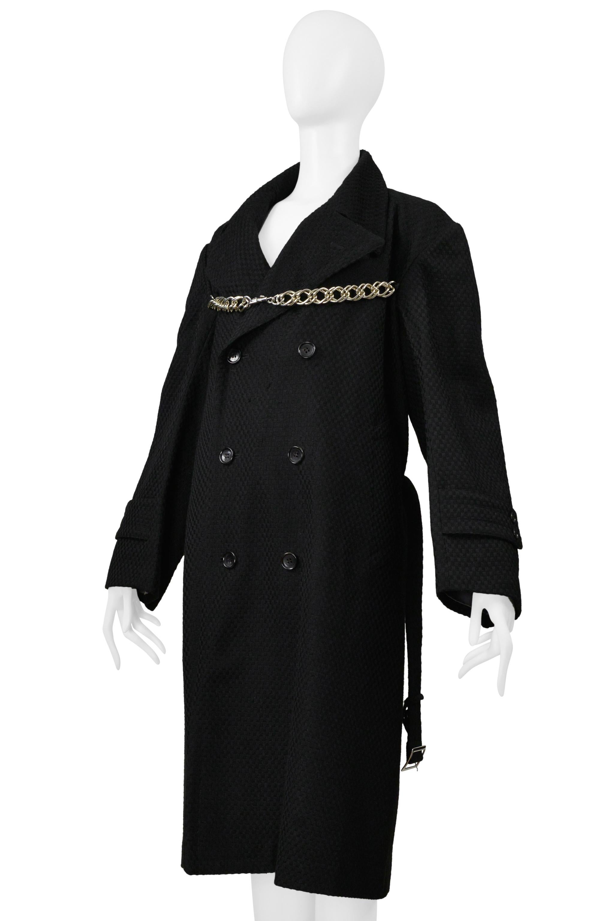 Comme Des Garcons Cappotto doppio petto nero con dettaglio a catena 2000-2001 in vendita 4