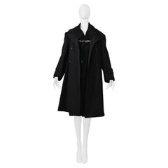 Comme Des Garcons Cappotto doppio petto nero con dettaglio a catena 2000-2001