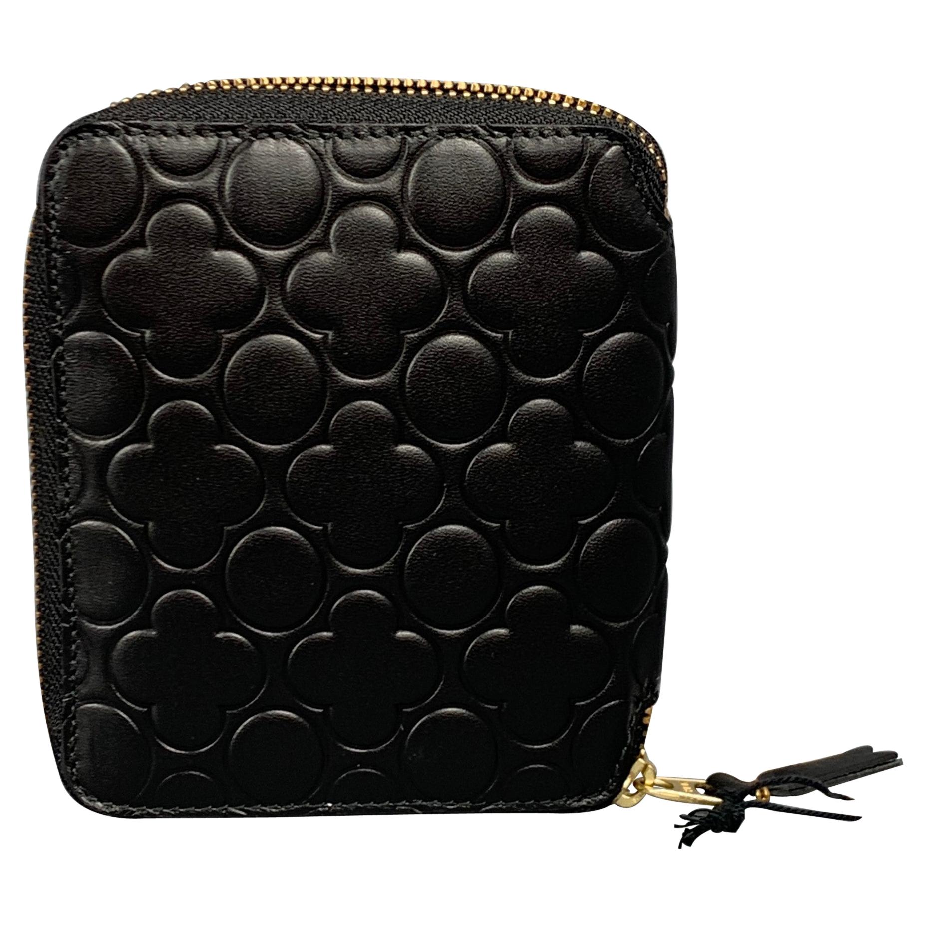 COMME des GARCONS Black Embossed Leather Wallet