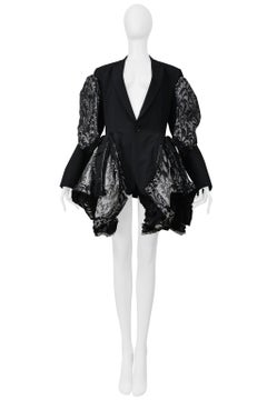 Comme Des Garçons Black Fancy Coat With Silver-Tone Embroidery 2006