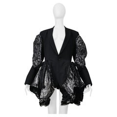 Comme Des Garçons Black Fancy Coat With Silver-Tone Embroidery 2006