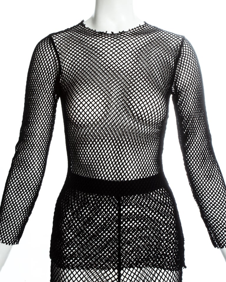 Comme des Garçons black fishnet top and leggings set, fw 1991 For Sale ...